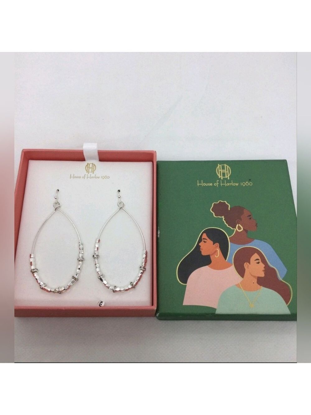 House of Harlow 1960 Silver and Gold Teardrop Earrings